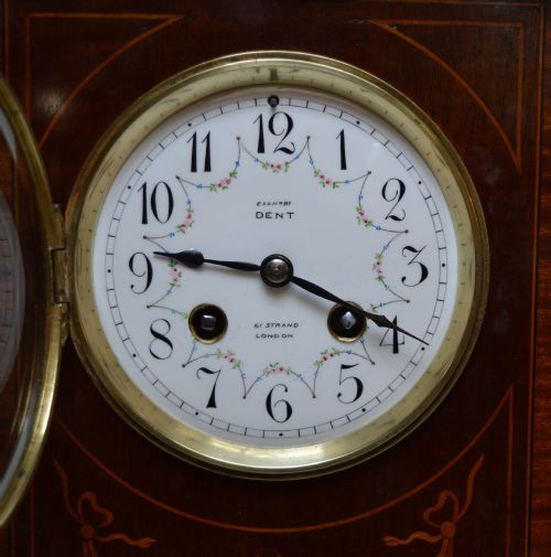 fig 1. Edwardian Mahogany and Inlay Striking Mantel Clock 