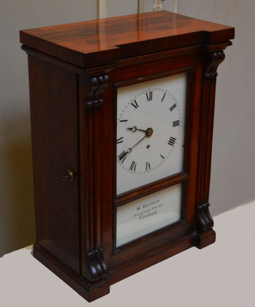 fig 1. Rosewood Timepiece Mantel Clock (England, c. 1850)
