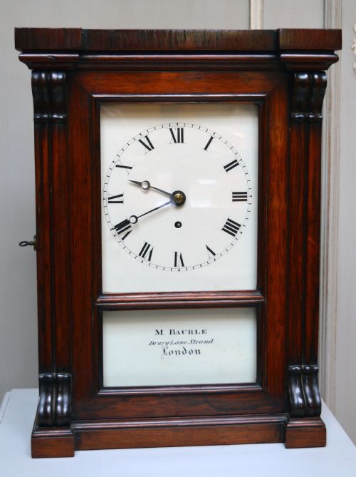 Rosewood Timepiece Mantel Clock (England, C. 1850)