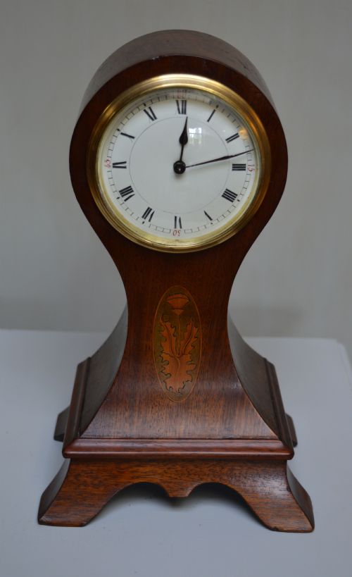 Mahogany and Inlay Balloon Clock