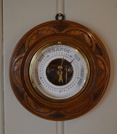 Late Victorain Beechwood Barometer 
