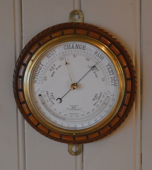 Late Victorian Walnut Barometer (England, 1890)