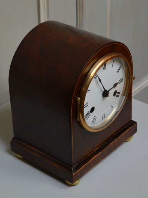 fig 1. Burr Walnut Arch Top Mantel Clock