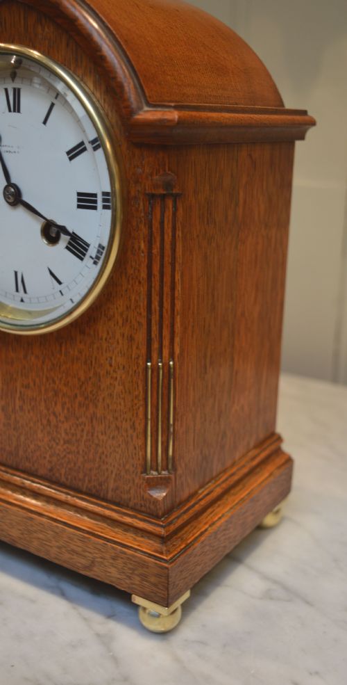 fig 1. Oak Lancet Top Striking Mantel Clock