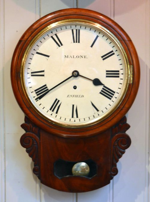 Mahogany Drop Dial Wall Clock