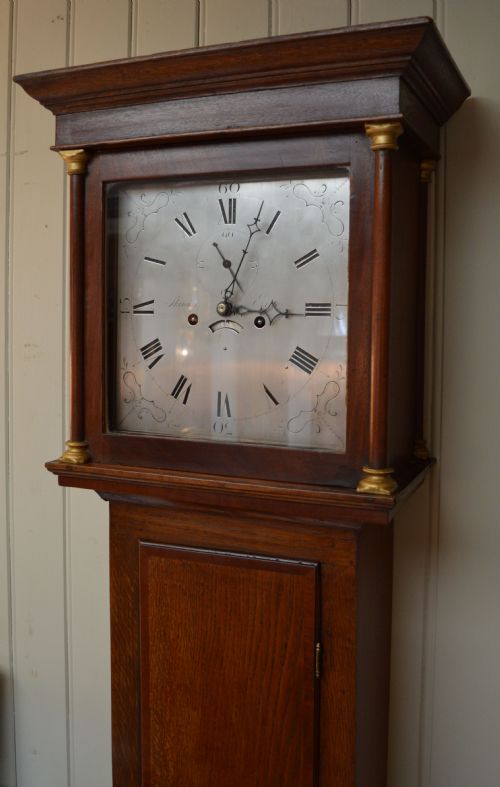 fig 1. Small Oak 8 Day Longase Clock (England, c. 1785)