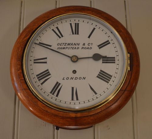 fig 1. Light Oak 10 Inch Dial Clock (England, c. 1910)