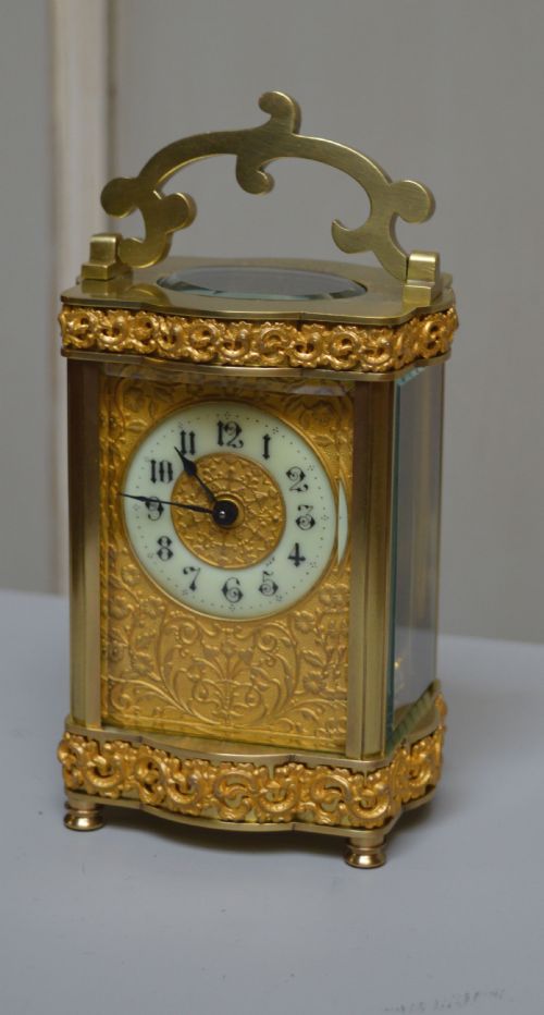 fig 1. Ornate Brass and Gilt Carriage Clock (France, 1897)