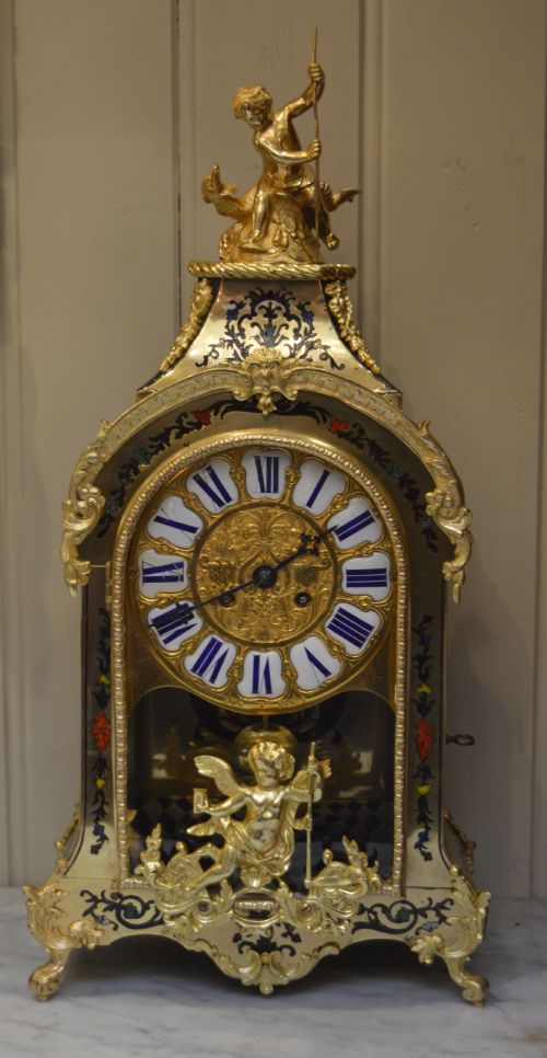 French Brass and Tortoiseshell Bracket Clock (France, C. 1860)