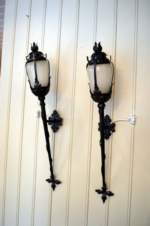Pair of French Wrought Iron Wall Lanterns