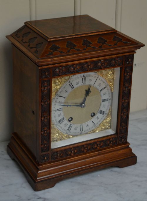 fig 1. Walnut Ting Tang Lenzkirch Bracket Clock (Germany, 1893)