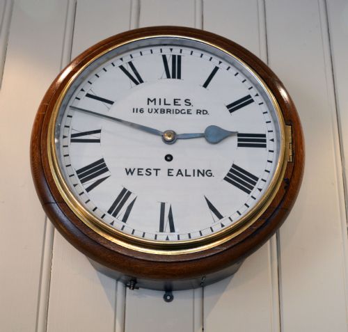 fig 1. Oak Fusee Dial Wall Clock (England, c. 1910)