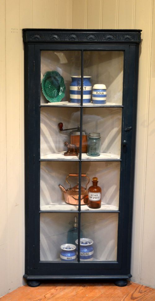 Painted Glazed Corner Display Cabinet