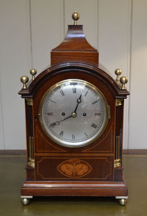 Late 19th Century Mahogany and Inlay Fusee Bracket Clock