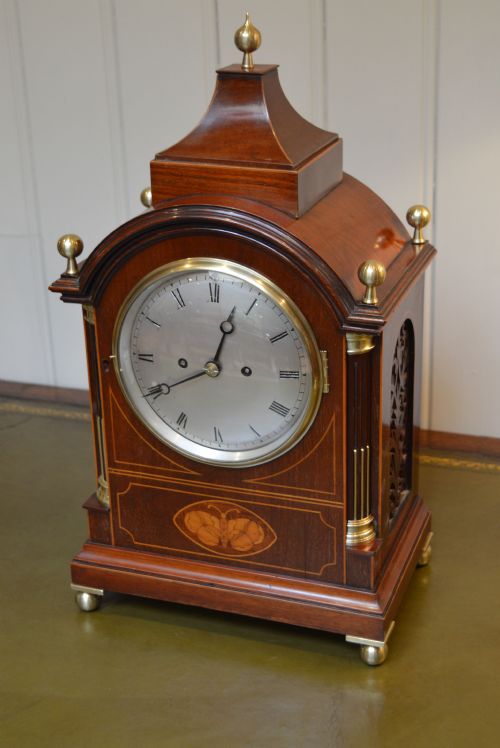 fig 1. Late 19th Century Mahogany and Inlay Fusee Bracket Clock