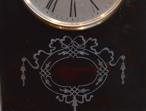 fig 1. Small Silver and Tortoiseshell Mantel Clock (England, 1923)