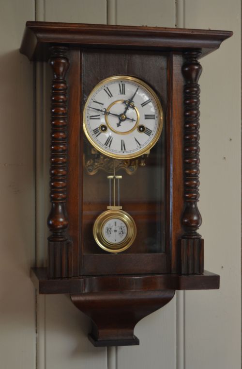 Small Regulator Style Wall Clock (Germany, C. 1890)