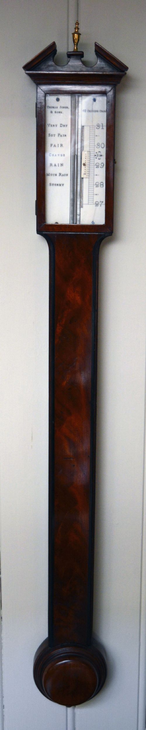 Mid 19th Century Mahogany Stick Barometer (London, 1850 to 1852)