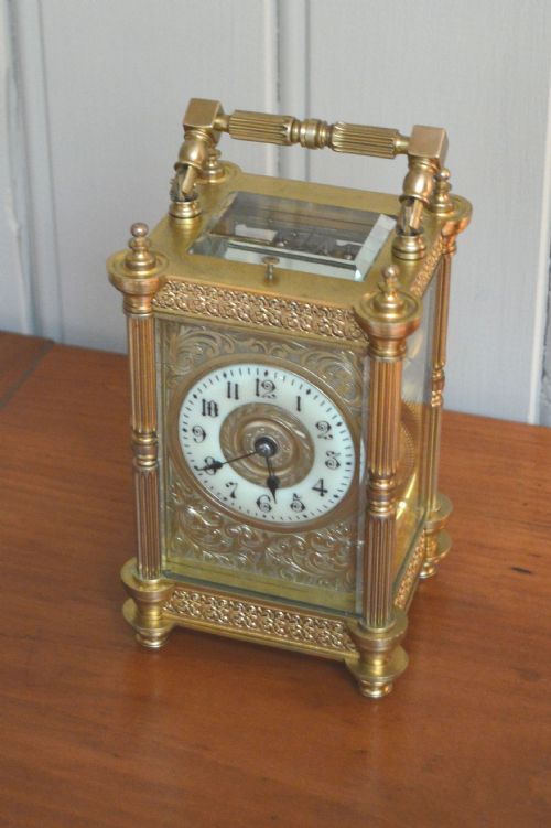 fig 1. Large Edwardian Striking and Repeating Carriage Clock (France, c. 1905)