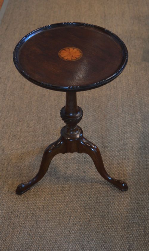 Solid Mahogany and Inlay Wine Table