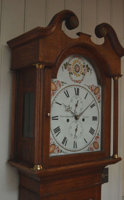 fig 1. Small Light Oak Scottish Longcase Clock (Scotland, c. 1830)