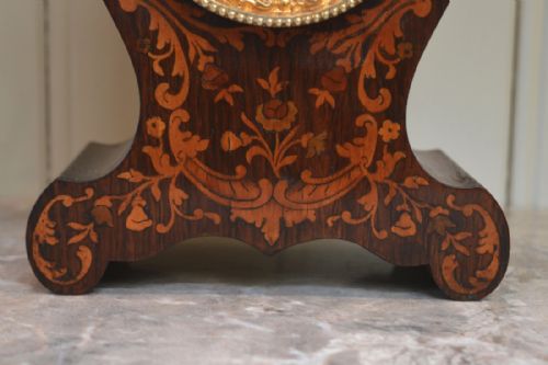 fig 1. Small Rosewood and Inlay Mantel Clock (France, c. 1840)