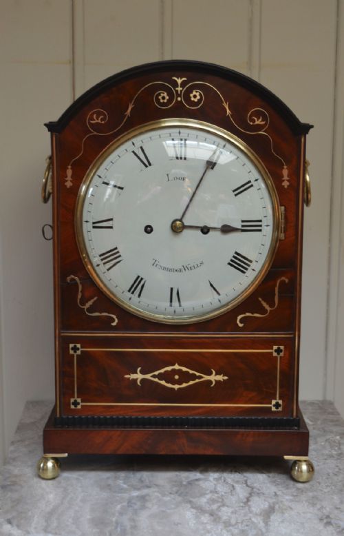 Regency Mahogany and Brass Inlay Bracket Clock (Royal Tunbridge Wells, C. 1830)