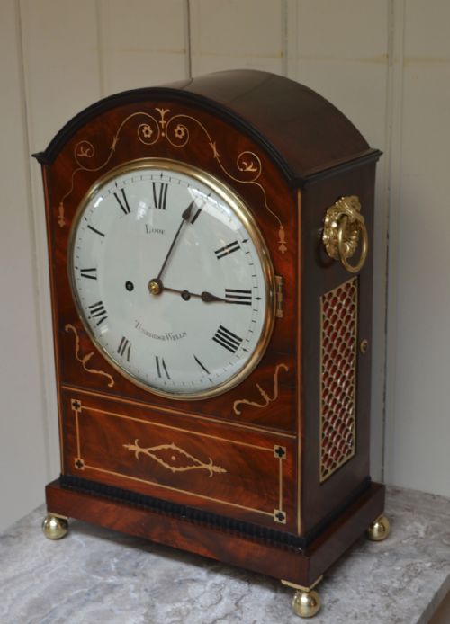 fig 1. Regency Mahogany and Brass Inlay Bracket Clock (Royal Tunbridge Wells, c. 1830)