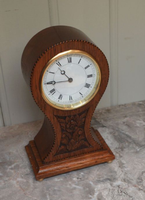 fig 1. Edwardian Oak Balloon Clock 