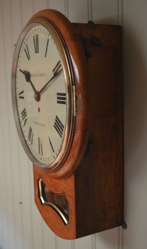 fig 1. Oak Drop Dial Fusee Wall Clock (England, c. 1880)