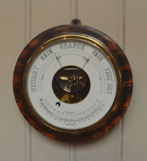 Large Circular Aneroid Barometer (England, C. 1890)
