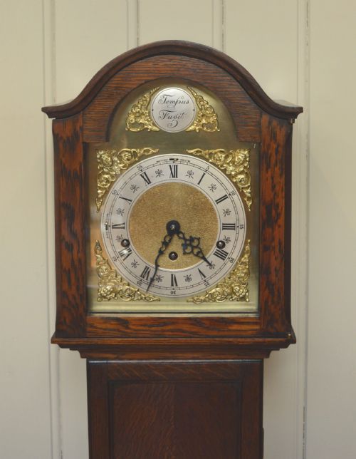 fig 1. Small Oak Musical Grandmother Clock (England and Germany, c. 1920)