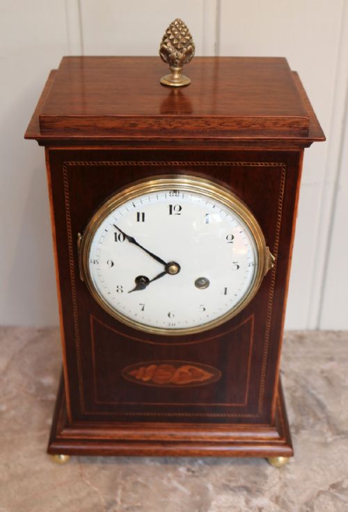 fig 1. Mahogany and Inlay Mantel Clock 