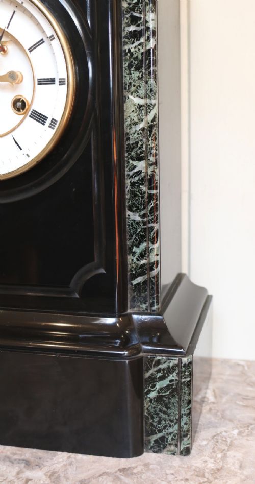 fig 1. Mid 19th Century Polished Slate Mantel Clock (France, c. 1860)