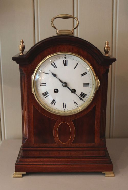 Edwardian Mahogany and Inlay Bracket Clock (England and France, C. 1910)