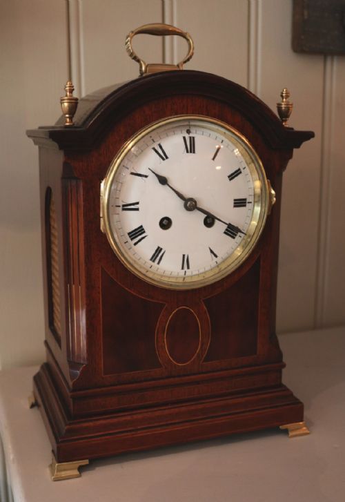 fig 1. Edwardian Mahogany and Inlay Bracket Clock (England and France, c. 1910)