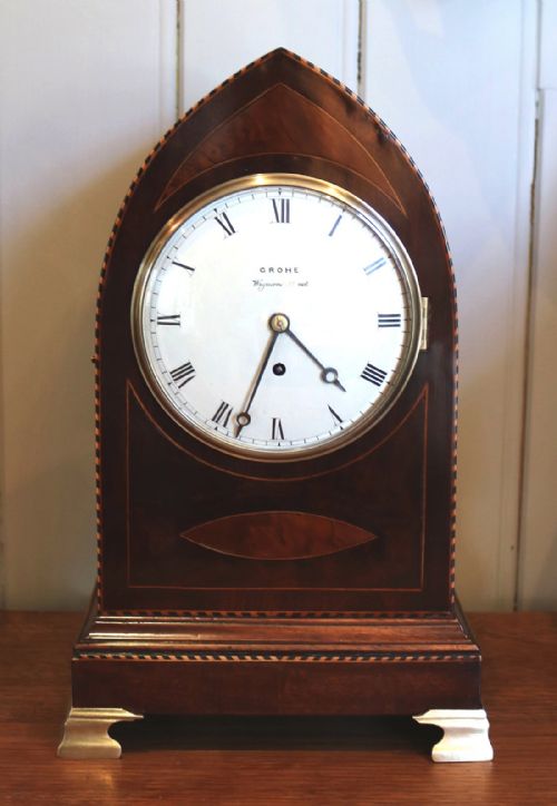 fig 1. Mid 19th Century Mahogany Fusee Bracket Clock (London, c. 1840)