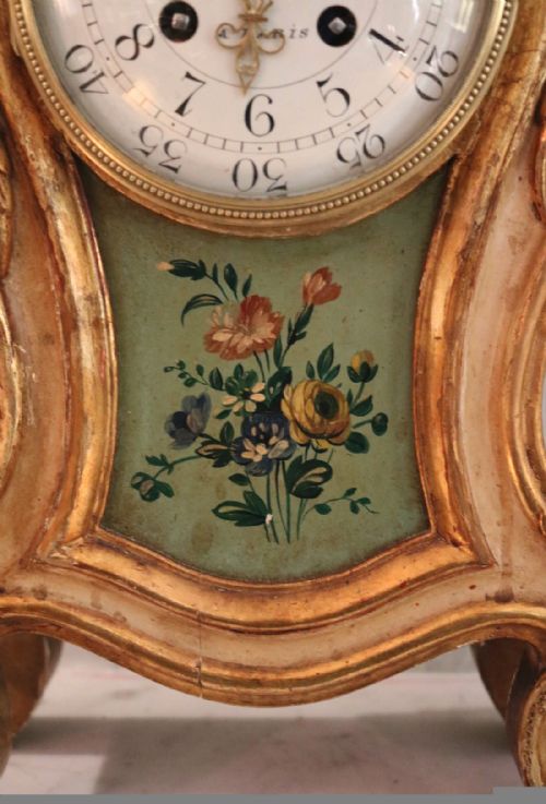 fig 1. Louis XVth Style Carved Giltwood Mantel Clock (Paris, c. 1900)