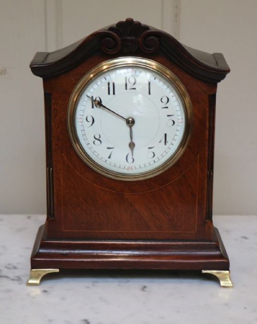 Edwardian Mahogany Timepiece Mantel Clock