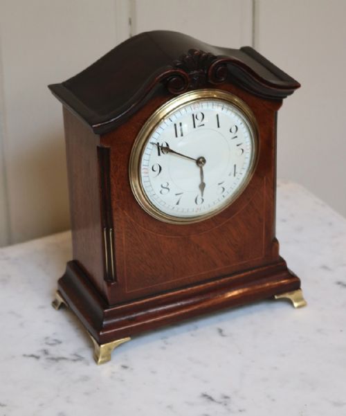 fig 1. Edwardian Mahogany Timepiece Mantel Clock 
