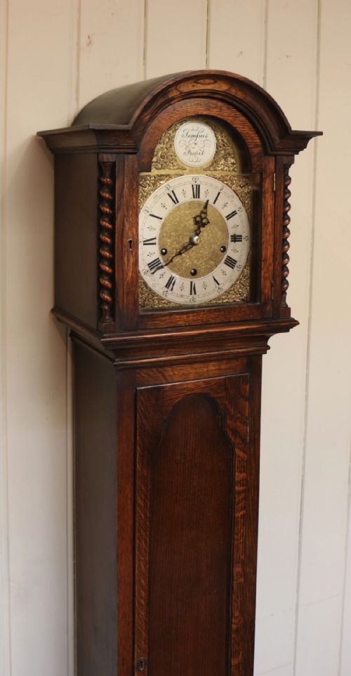 fig 1. Solid Oak English Grandmother Clock (England, c. 1920)