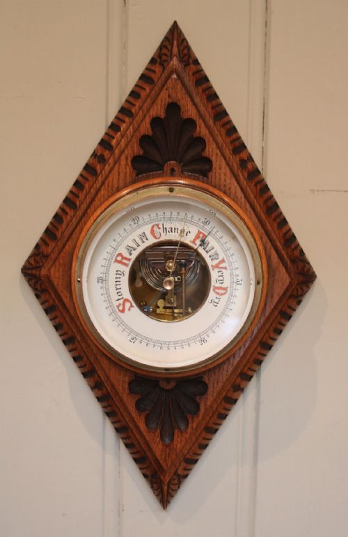 Edwardian Oak Barometer (England, C. 1910)