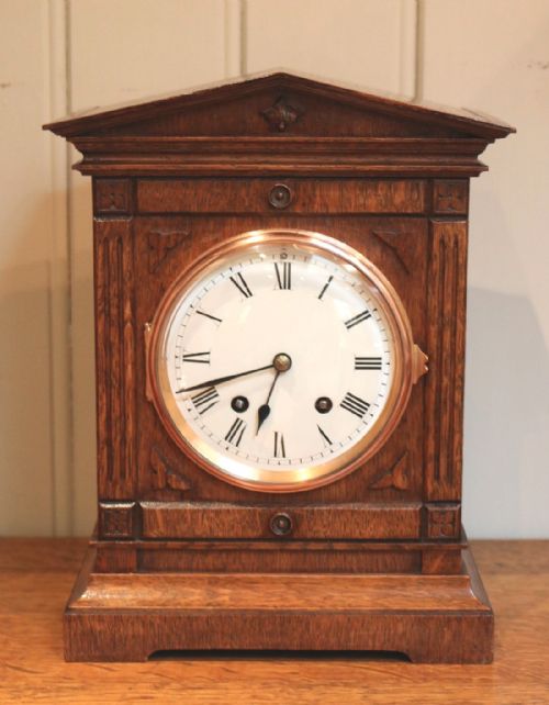 Edwardian Oak Mantel Clock by Lenzkirch (Germany, 1906)
