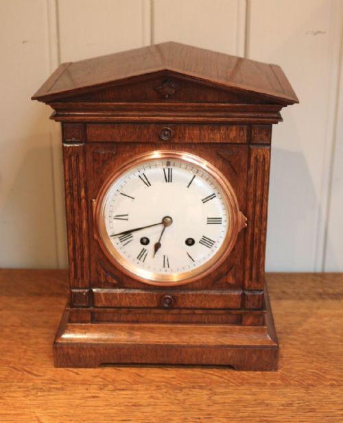 fig 1. Edwardian Oak mantel Clock By Lenzkirch (Germany, 1906)