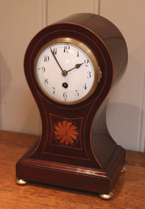 fig 1. Edwardian Timepiece Mahogany Balloon Clock
