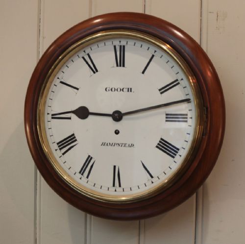 Edwardian Mahogany Dial Wall Clock (England, C. 1910)
