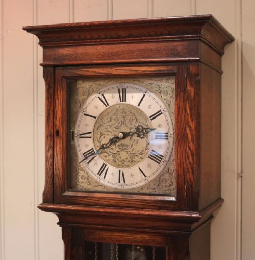 fig 1. Small Oak Longcase Clock (England and Germany, 1904)