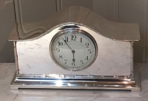 fig 1. Silver Plated Timepiece Mantel Clock (England and France, c. 1910)