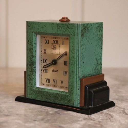 fig 2. Art Deco Travelling Alarm Clock and Case (France, c. 1920)