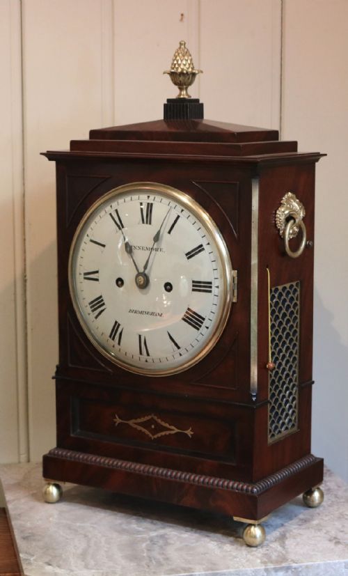 fig 1. Mahogany Chamfer Top Bracket Clock (England, c. 1830)